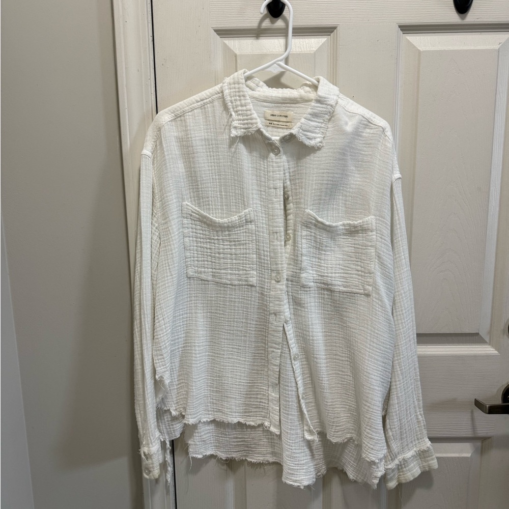 Urban Outfitters Cream Textured Shirt